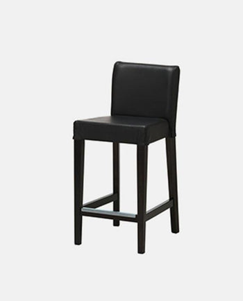 Bar stool with backrest, brown-black